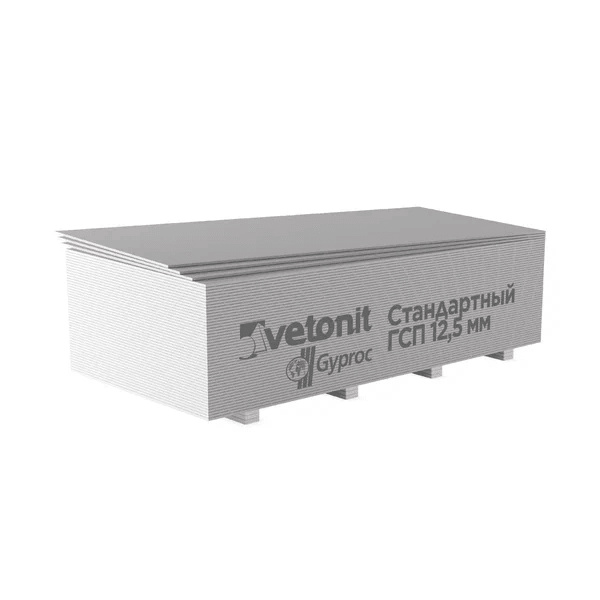 Гипсовая строительная плита Vetonit Стандартный 12,5х1200х2000 мм (ПК)