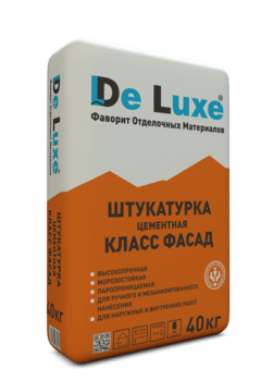 Смесь штукатурная цементная De Luxe класс Фасад 40 кг