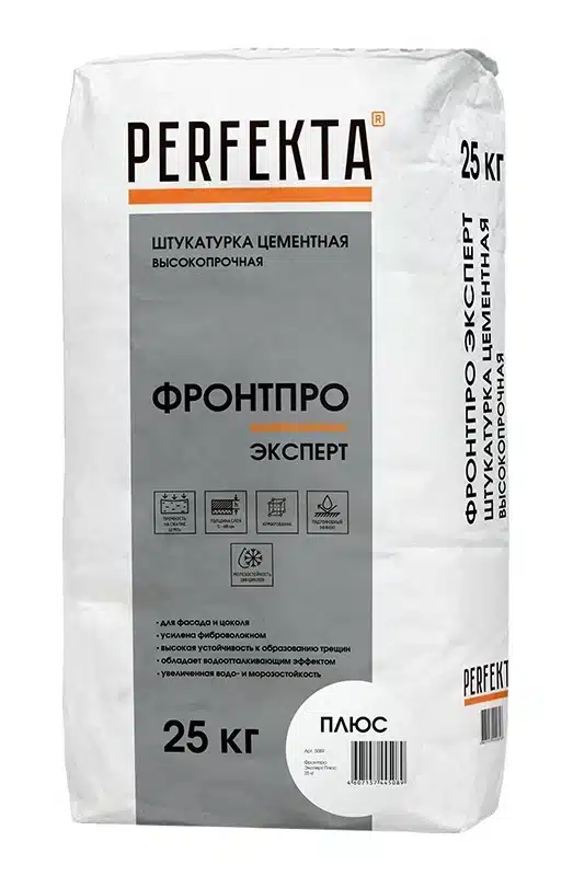 Смесь штукатурная цементная PERFEKTA Фронтпро Эксперт Плюс 25 кг