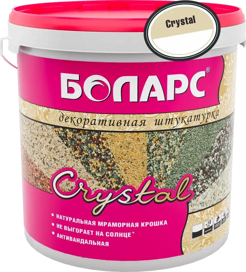 Штукатурка акриловая декоративная готовая Боларс CRYSTAL 45 кг (1,5 мм)