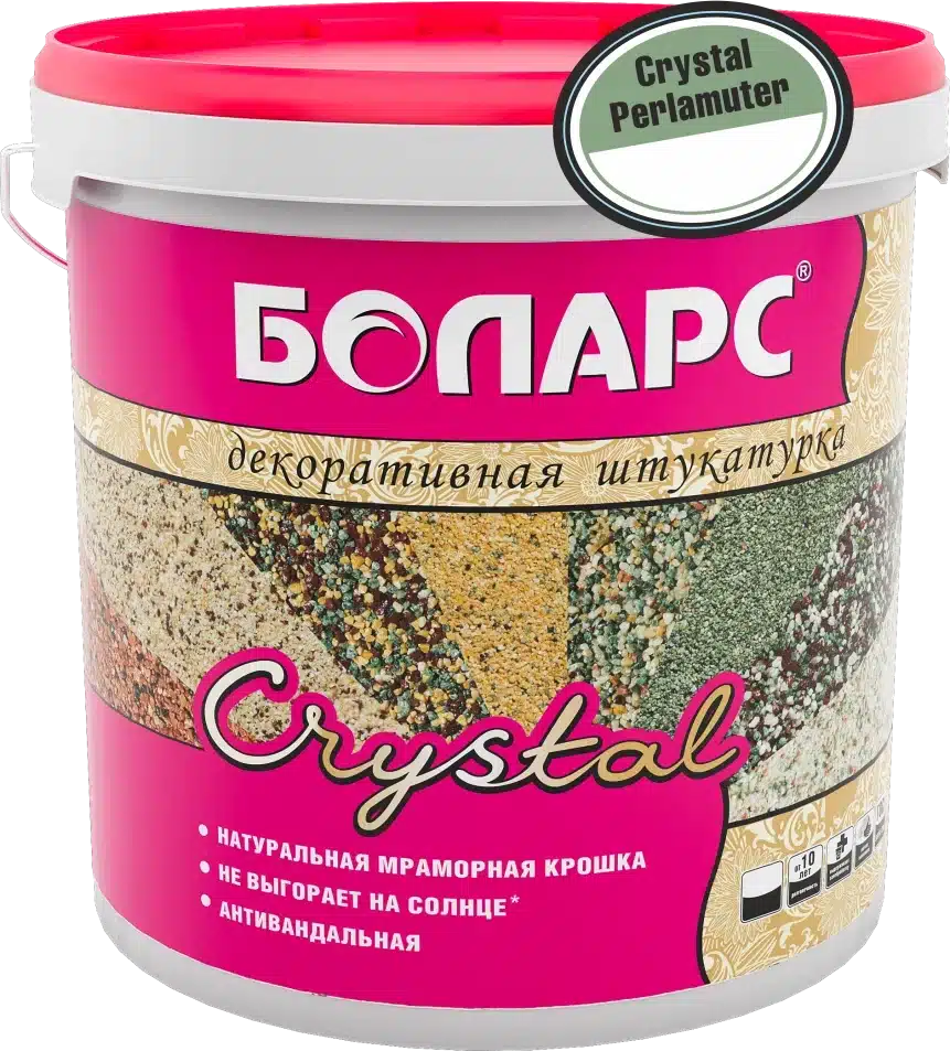 Штукатурка акриловая декоративная готовая Боларс CRYSTAL PERLAMUTER 45 кг (1,5 мм)