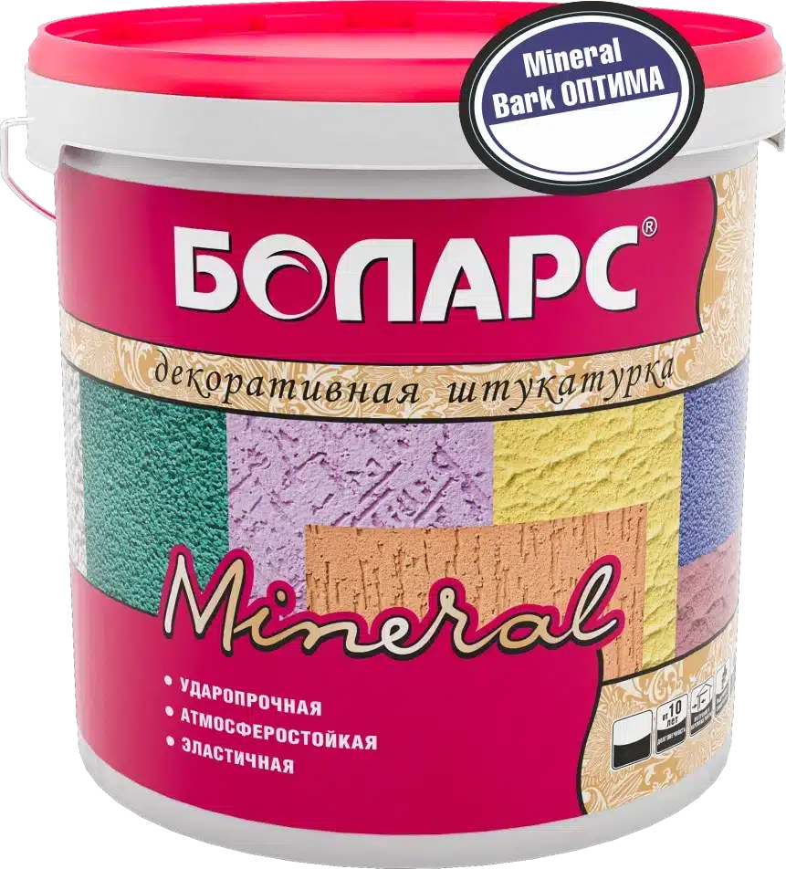 Штукатурка акриловая декоративная готовая Боларс MINERAL BARK ОПТИМА 15 кг (1,5 мм)