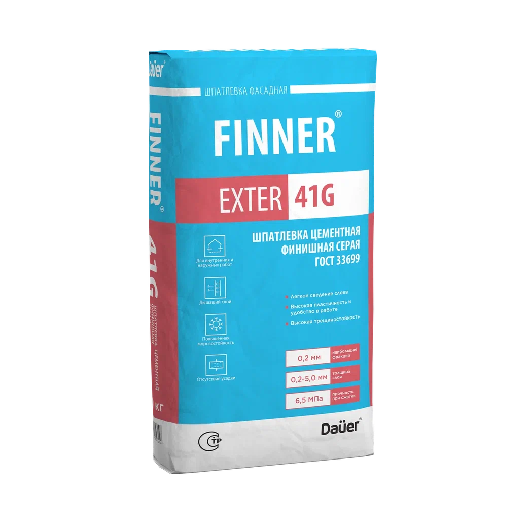 Шпаклевка фасадная суперфинишная DAUER FINNER 41G 20 кг