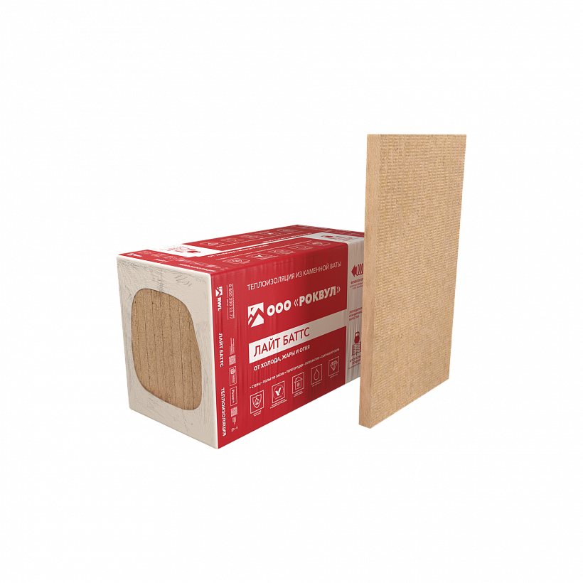 Плита теплоизоляционная из базальтовой ваты RWL ЛАЙТ БАТТС 100х600х1000 мм