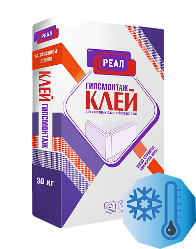 Смесь кладочная для пазогребневых плит РЕАЛ Гипсмонтаж Зимняя 30 кг