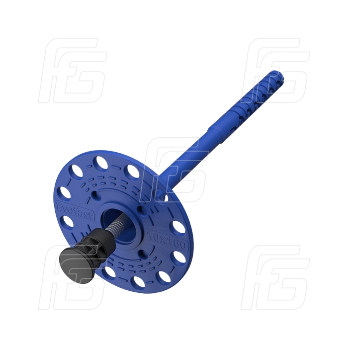 Дюбель тарельчатый фасадный с сердечником из стали с термоголовкой EVOFAST TD10 M3 10/60(D)х200 мм