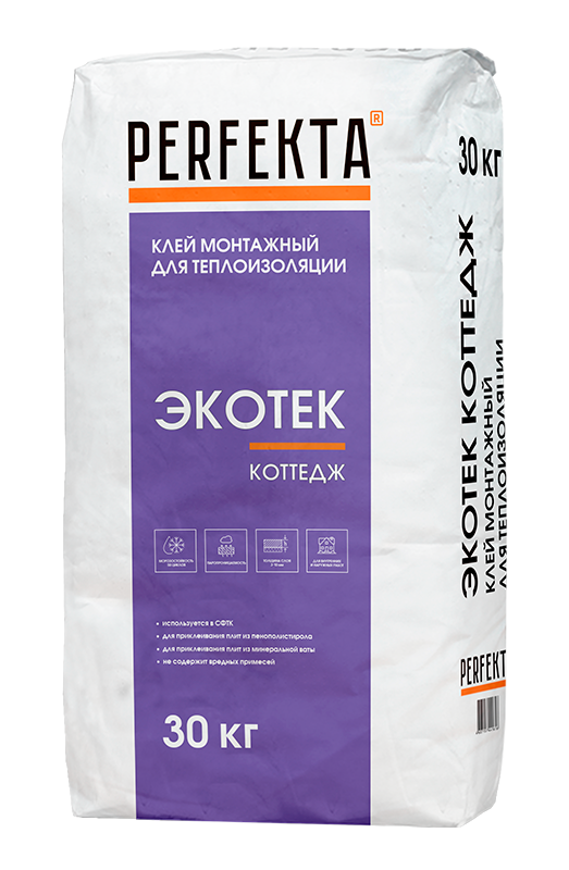 Смесь клеевая для теплоизоляции PERFEKTA Экотек Коттедж 30 кг