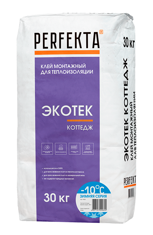Смесь клеевая для теплоизоляции PERFEKTA Экотек Коттедж Зимняя 30 кг