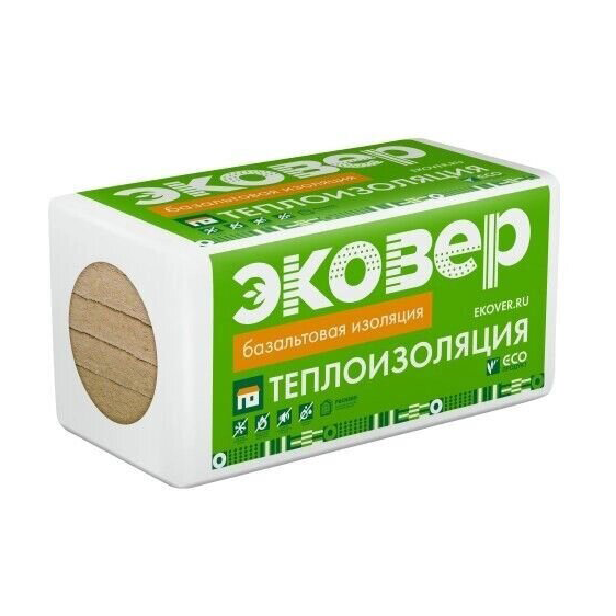 Плита теплоизоляционная из базальтовой ваты ЭКОВЕР КРОВЛЯ ВЕРХ ПЖ 50х600х1000 мм